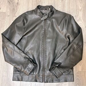 Men’s Vintage Kenneth Cole Black Faux Leather Jacket Size S